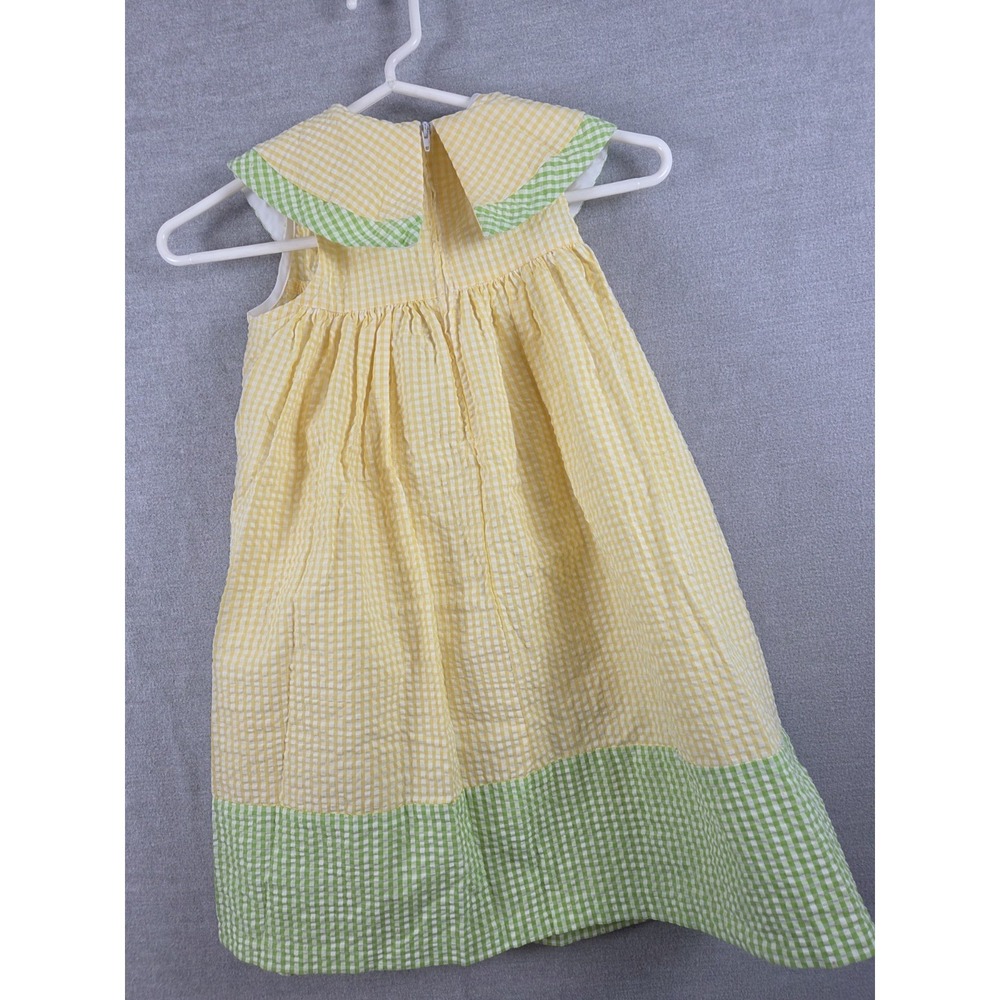 Sophie Rose Girls 6X Summer Sleeveless Sun Dress Seersucker Vintage Yellow Fruit - Picture 4 of 9